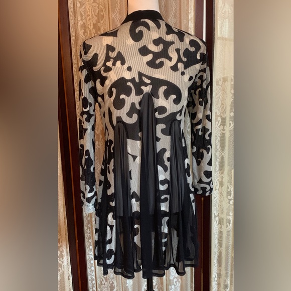 PATCHINGTON OPEN FRONT SHEER PANEL LONGLINE CARDIGAN - SZ SMALL - Picture 2 of 7